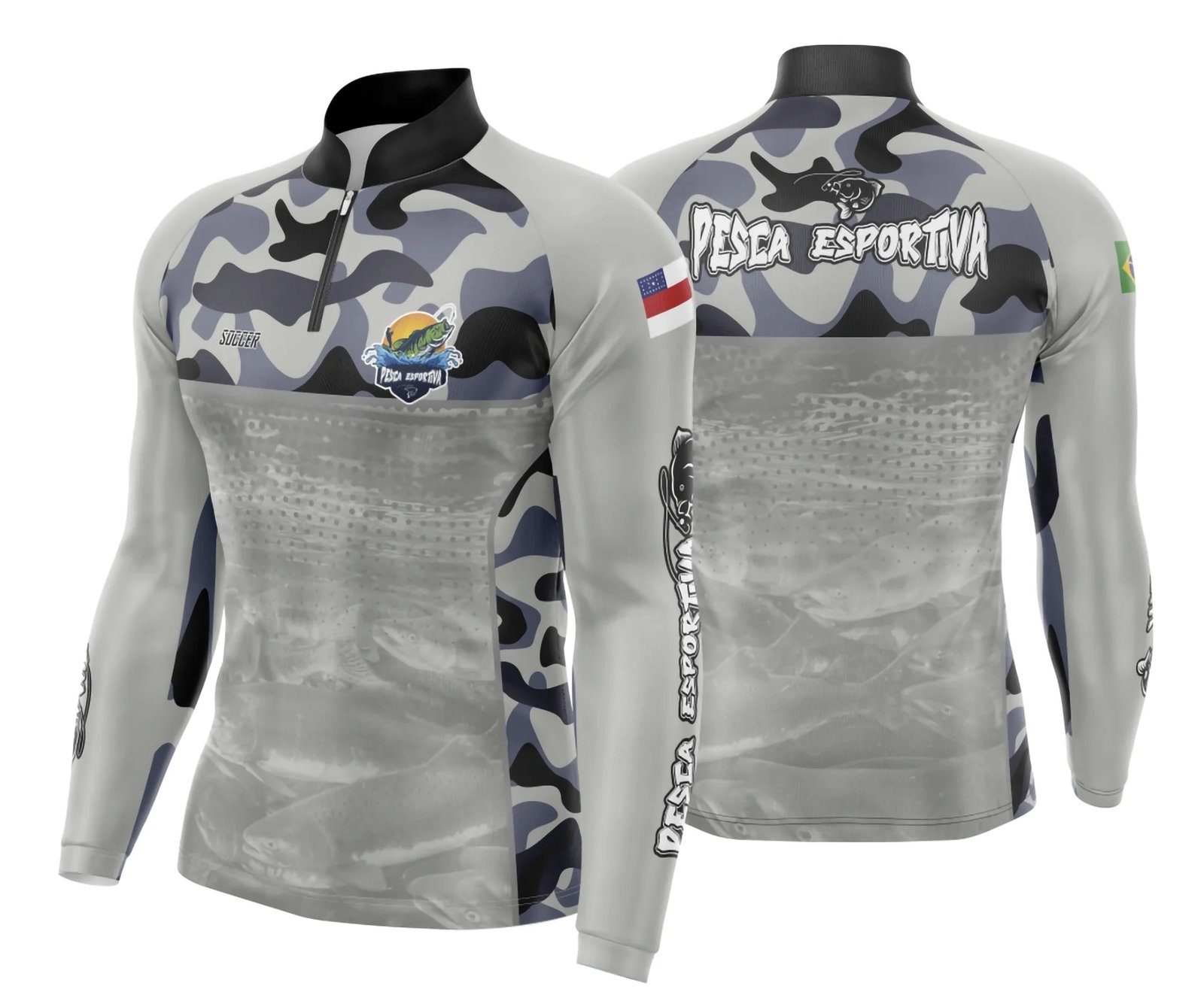 Arte Template Camisa De Pesca Esportiva Modelo 40