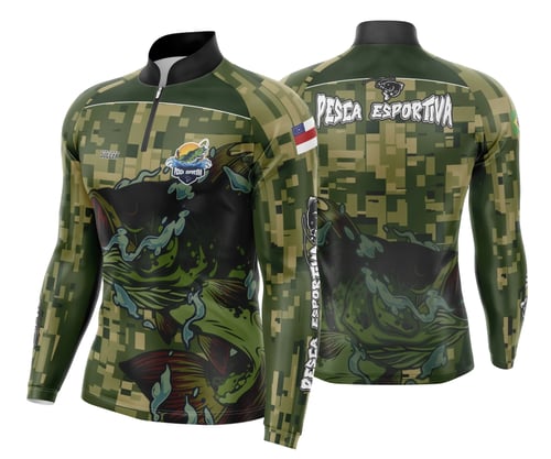 Arte Template Camisa De Pesca Esportiva Modelo 41