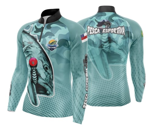 Arte Template Camisa De Pesca Esportiva Modelo 43