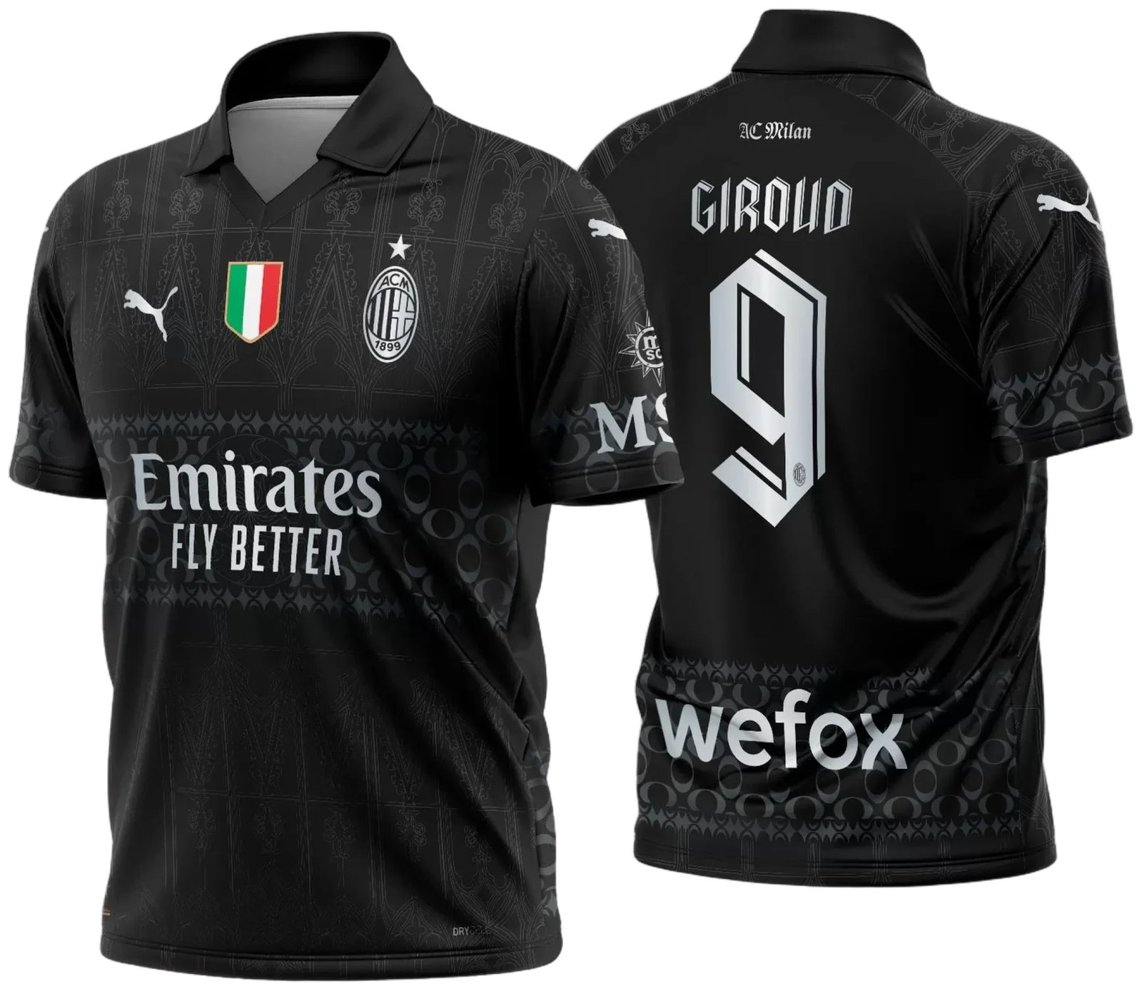 Arte Vetor Camisa AC Milan Quarta 2023 - 2024
