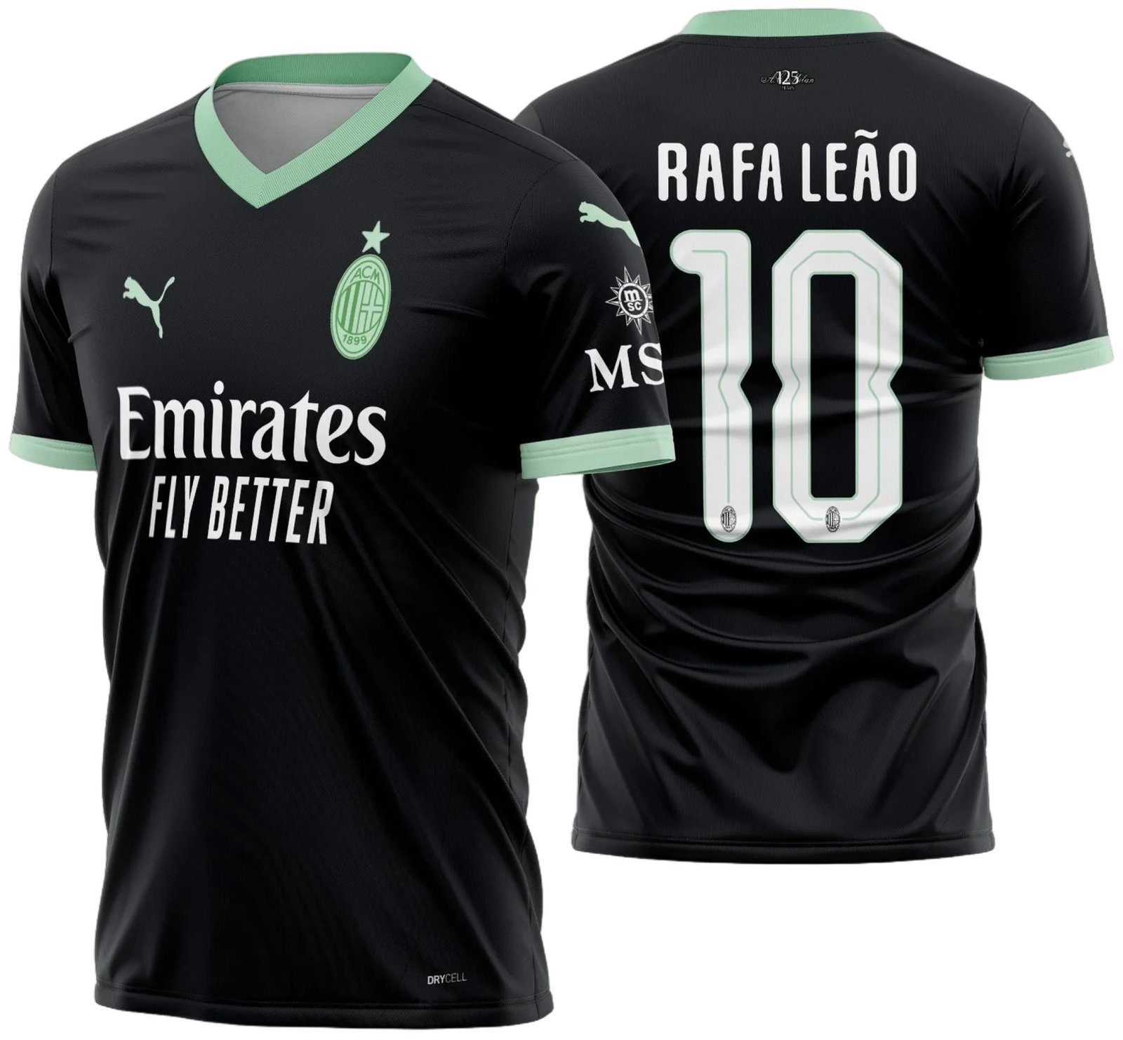 Arte Vetor Camisa AC Milan Terceira 2024 - 2025