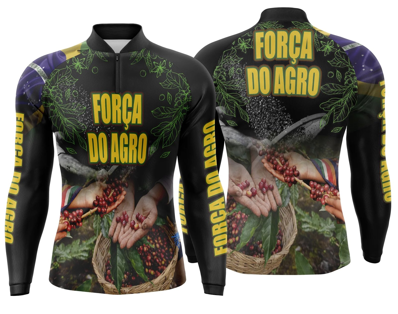 Arte Vetor Camisa Agro Manga Longa Mod 01 Café