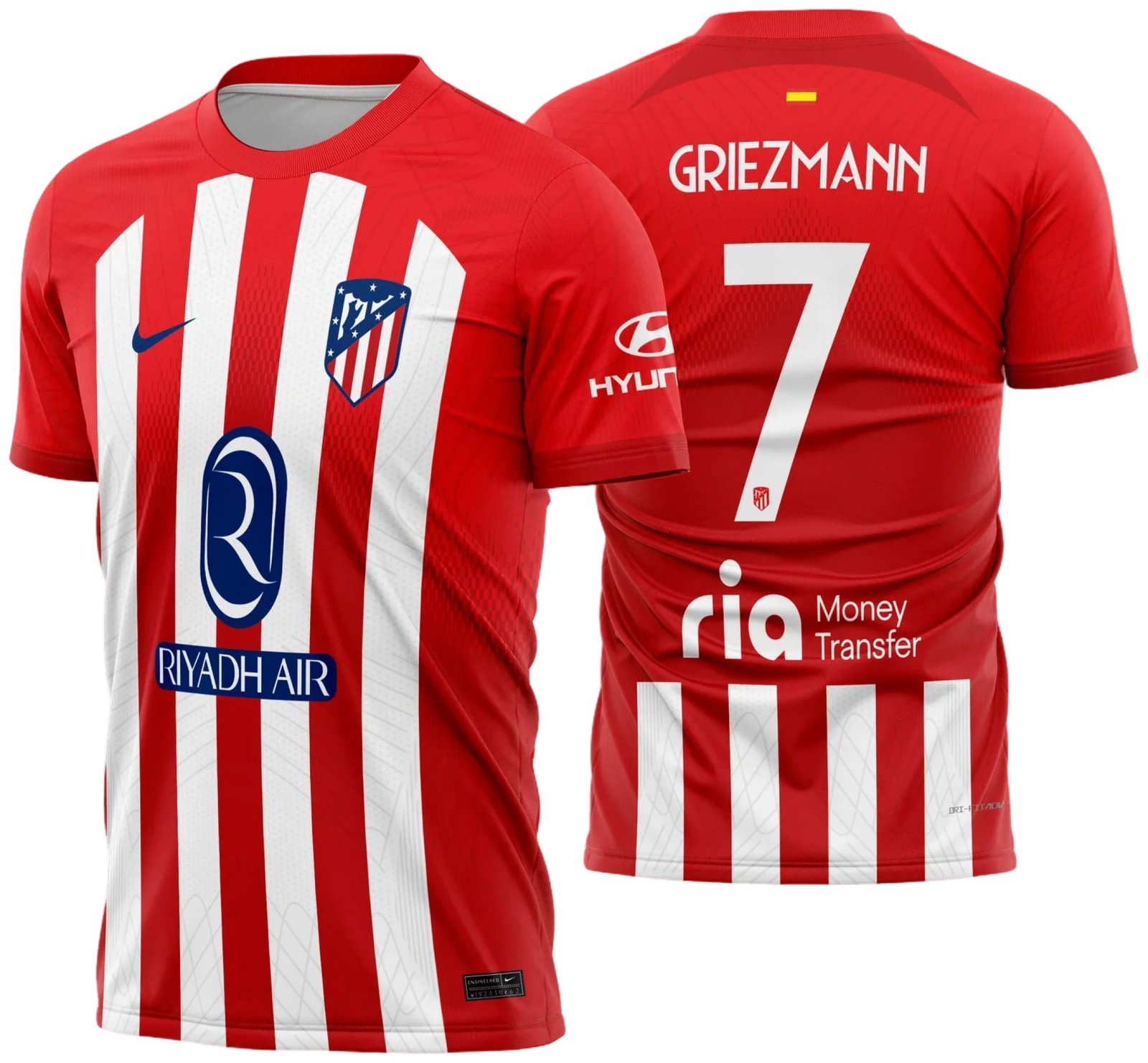 Arte Vetor Camisa Atletico de Madrid Titular 2023-24