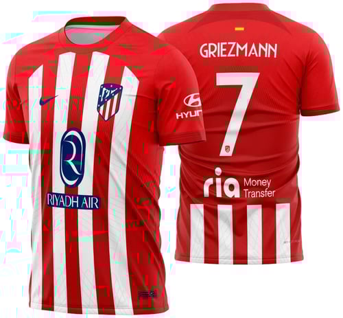 Arte Vetor Camisa Atletico de Madrid Titular 2023 - 2024
