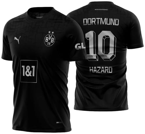 Arte Vetor Camisa Borussia Dortmund Blackout 2022 - 2023