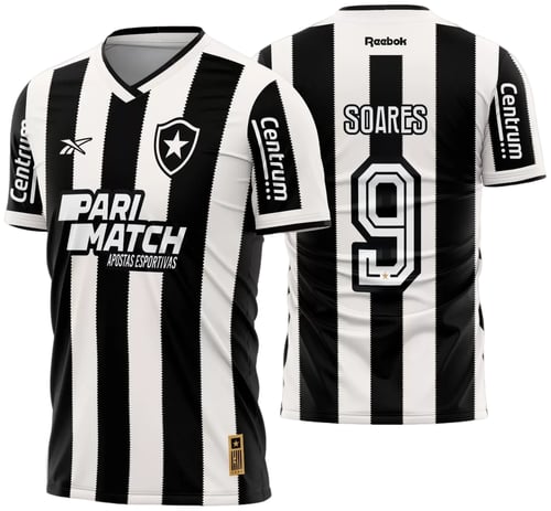 Arte Vetor Camisa Botafogo Titular 2024 - 2025
