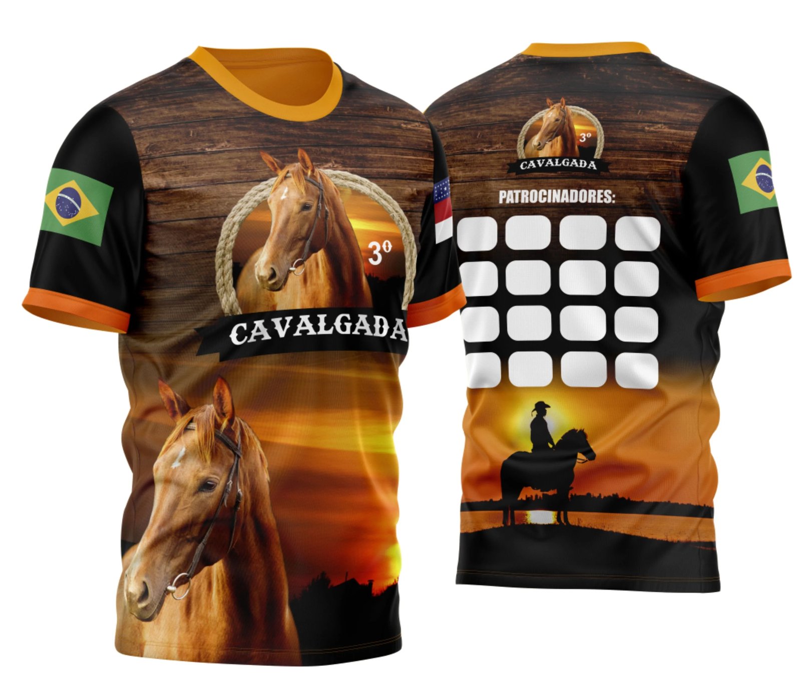 Arte Vetor Camisa Cavalgada Rodeio 2023