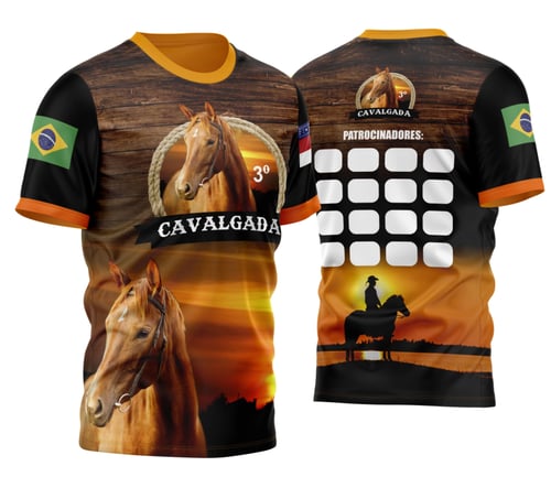 Arte Vetor Camisa Cavalgada Rodeio 2023