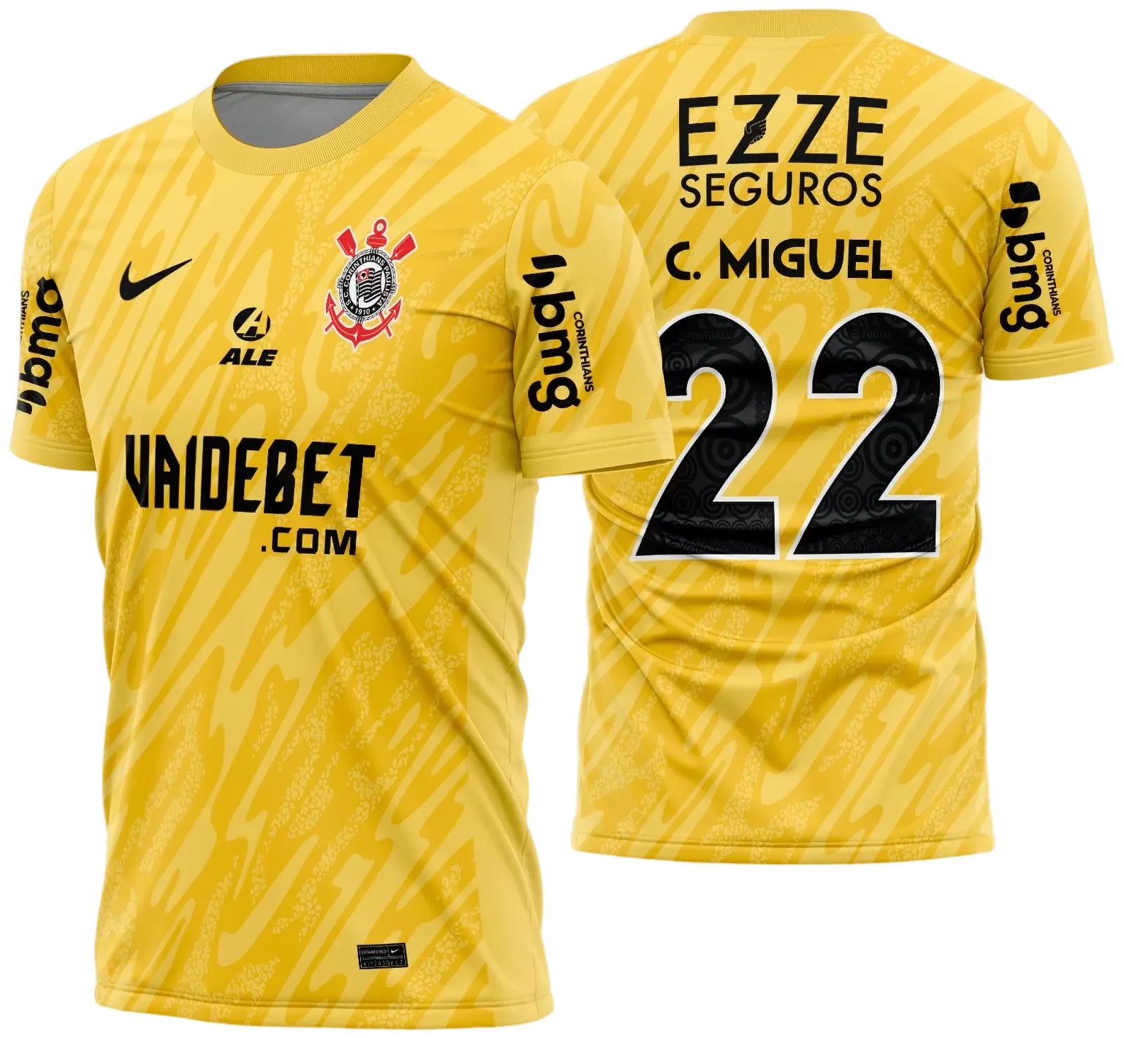 Arte Vetor Camisa Corinthians Goleiro  2024 - 2025