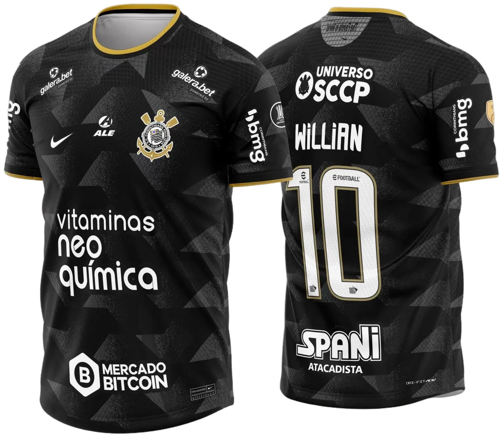 Arte Vetor Camisa Corinthians Reserva 2022 - 2023