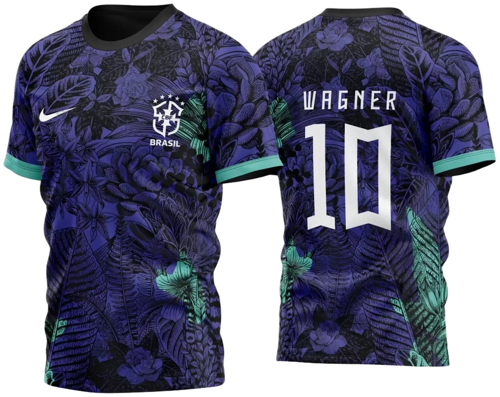 Arte Vetor Camisa de Interclasse Brasil Floral 2023
