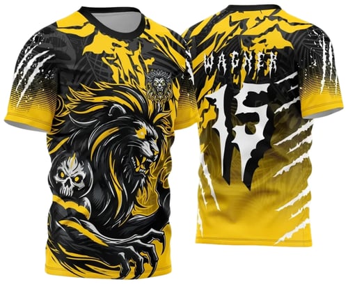 Arte Vetor Camisa de Interclasse Leão Amarelo 2024 - 2025