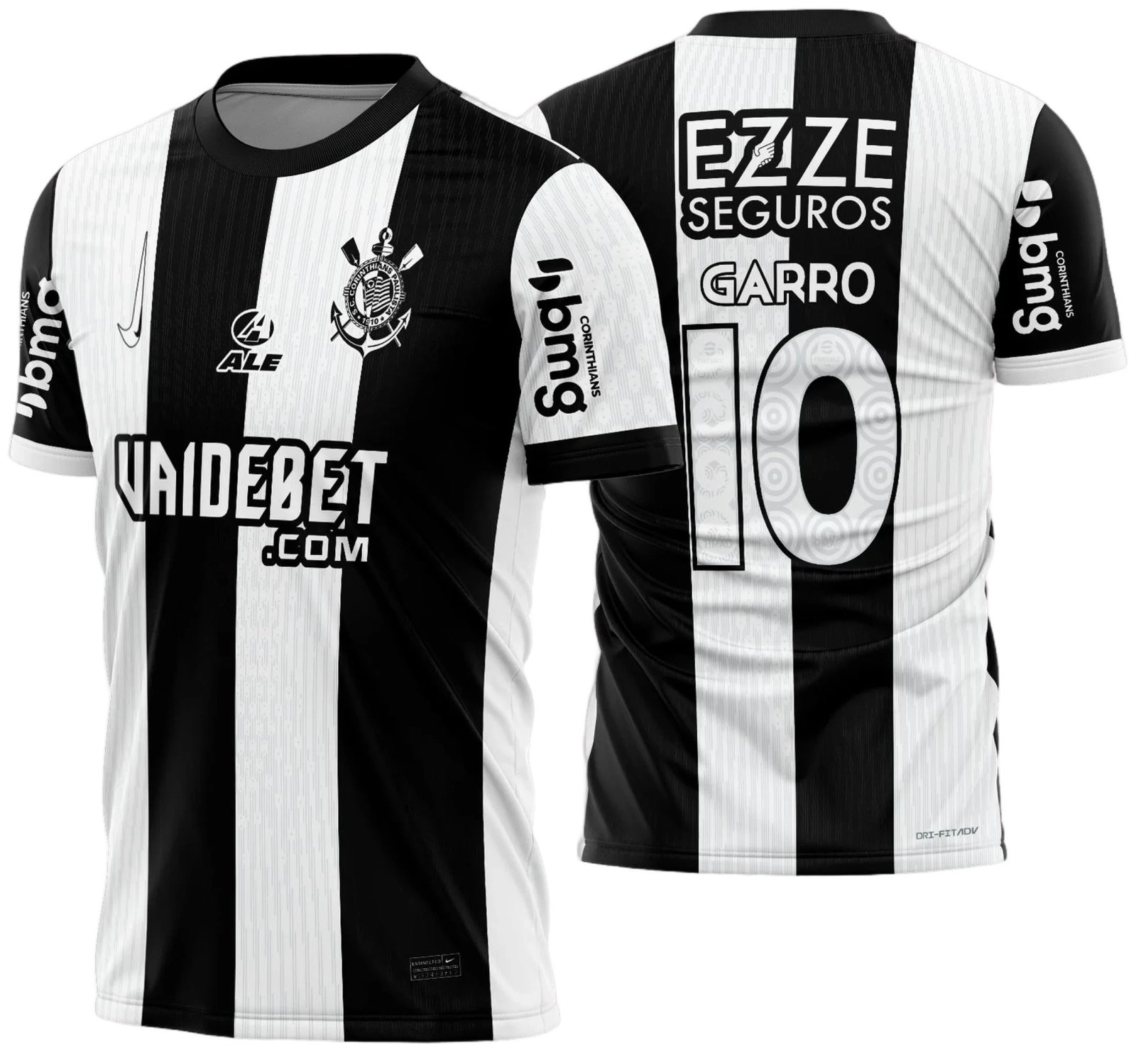 Arte Vetor Camisa do Corinthians Terceira 2024 - 2025