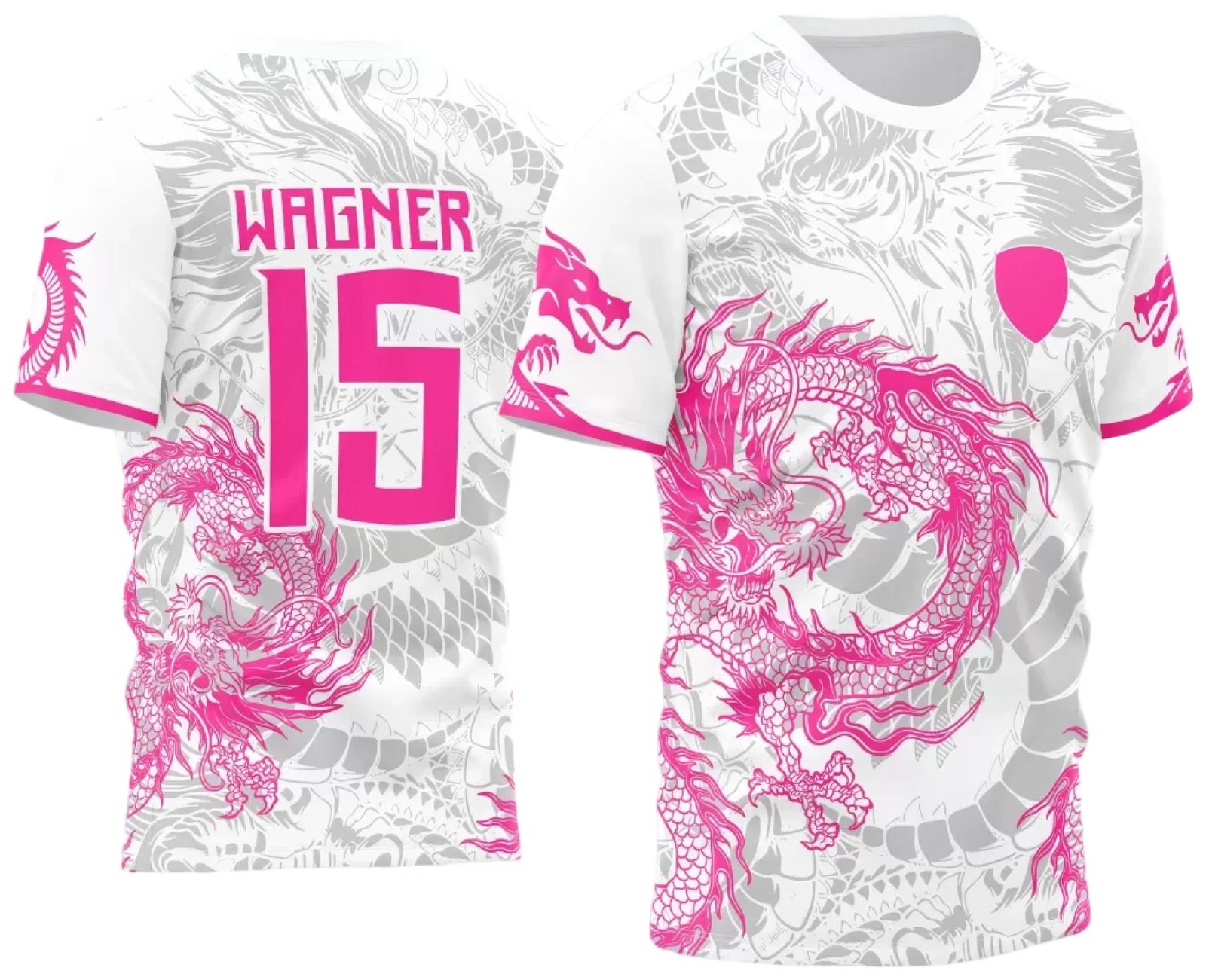 Arte Vetor Camisa Dragão Banca com Rosa 2024