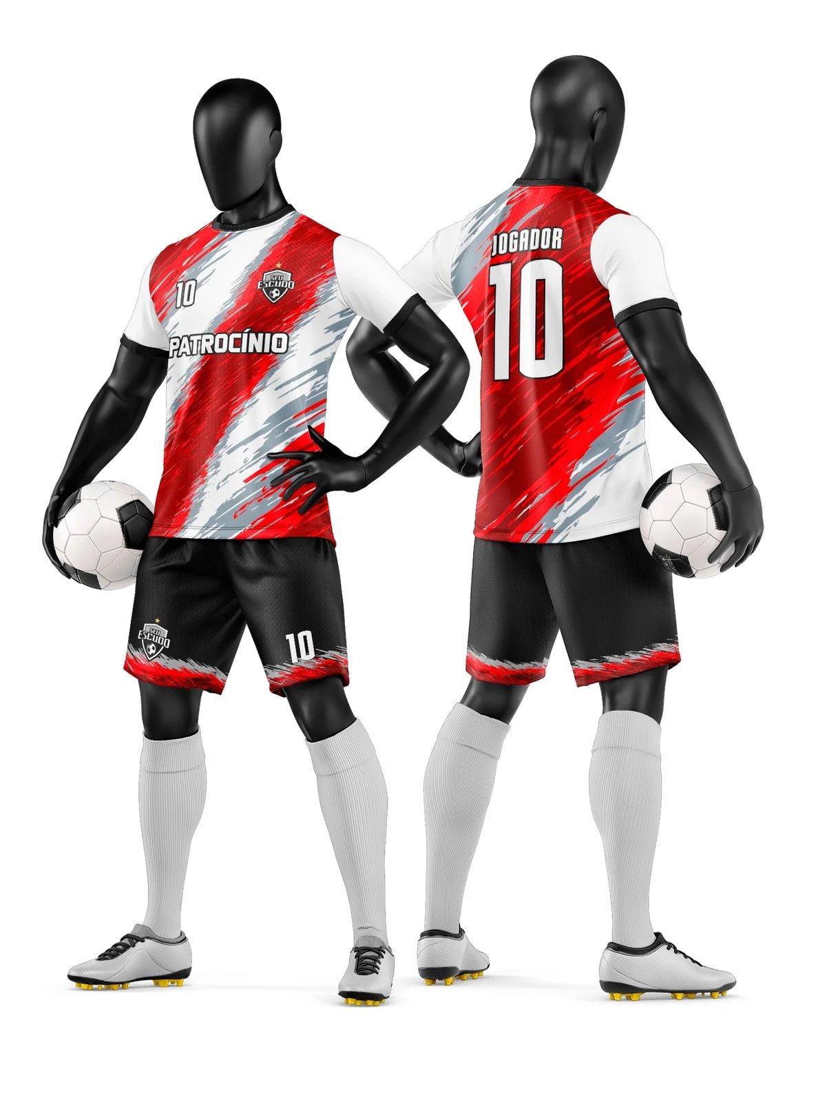 Arte Vetor Camisa e Short de Time de Futebol Amador