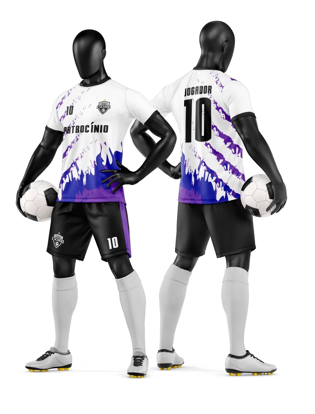 Arte Vetor Camisa e Short de Time de Futebol Amador