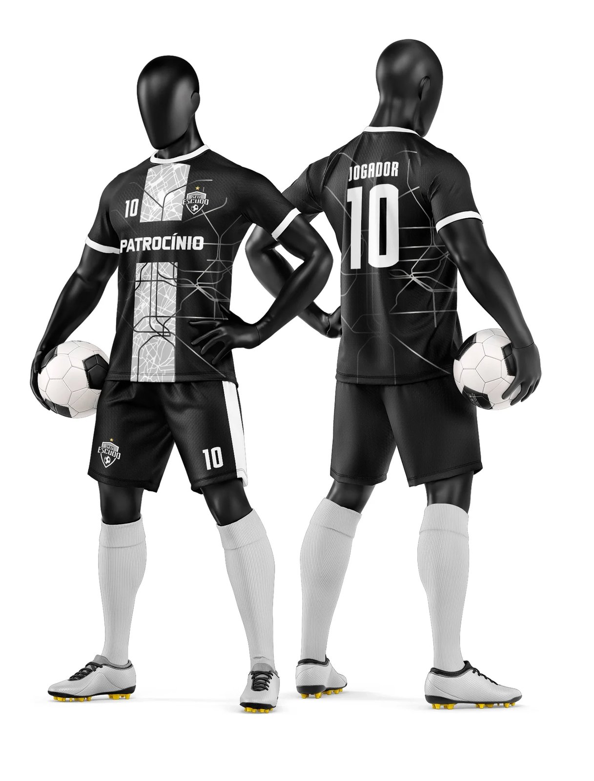 Arte Vetor Camisa e Short de Time de Futebol Amador