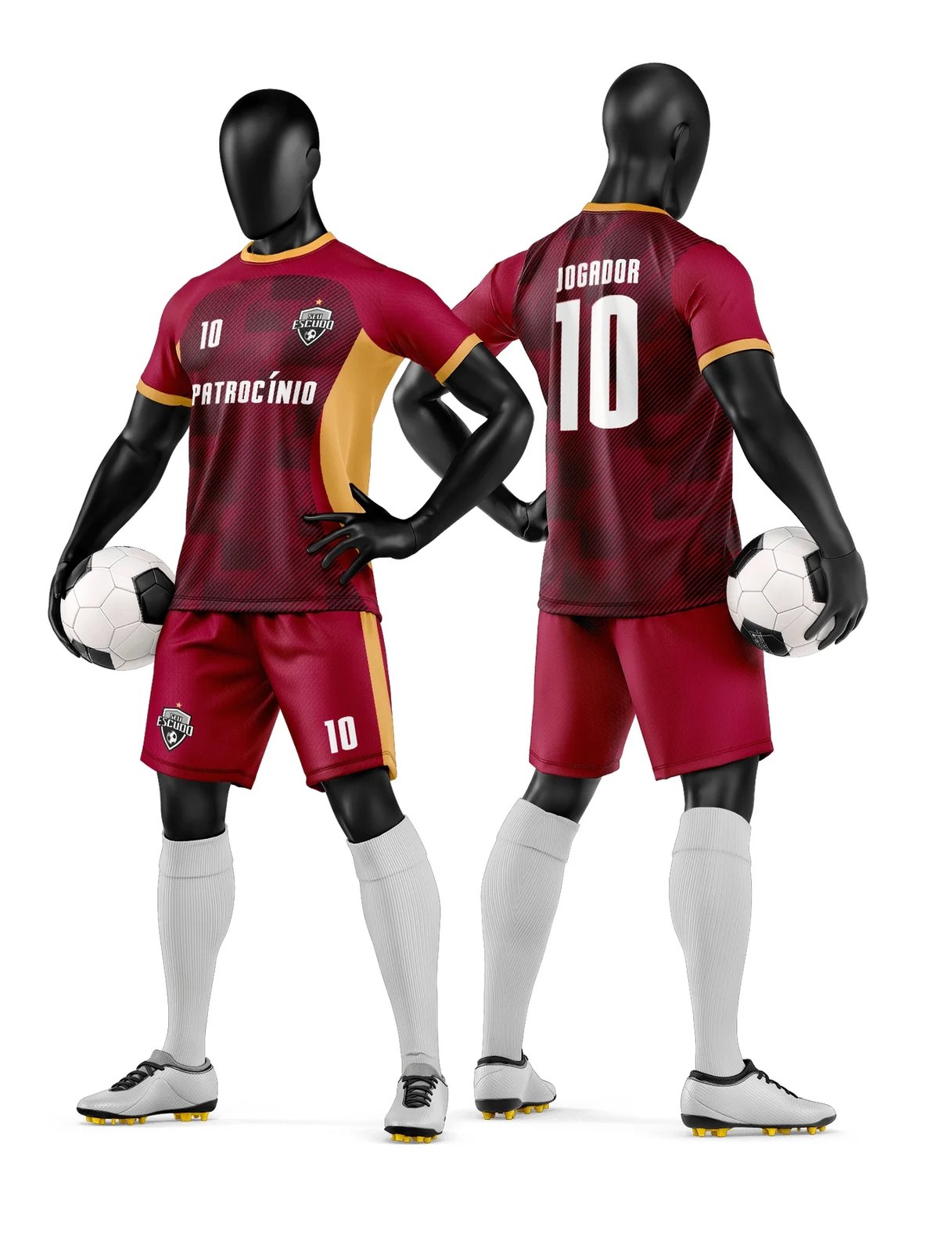 Arte Vetor Camisa e Short de Time de Futebol Amador