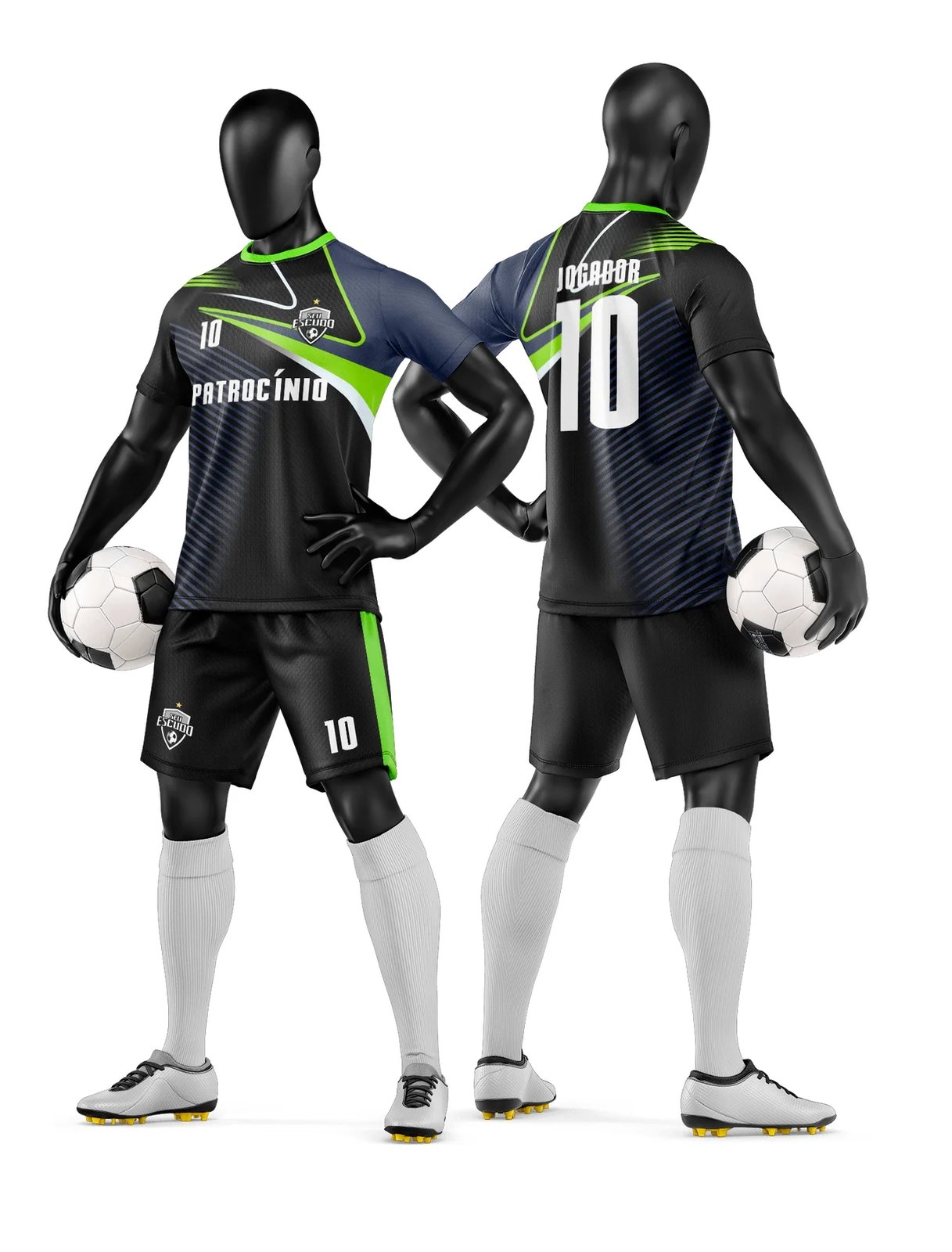 Arte Vetor Camisa e Short de Time de Futebol Amador