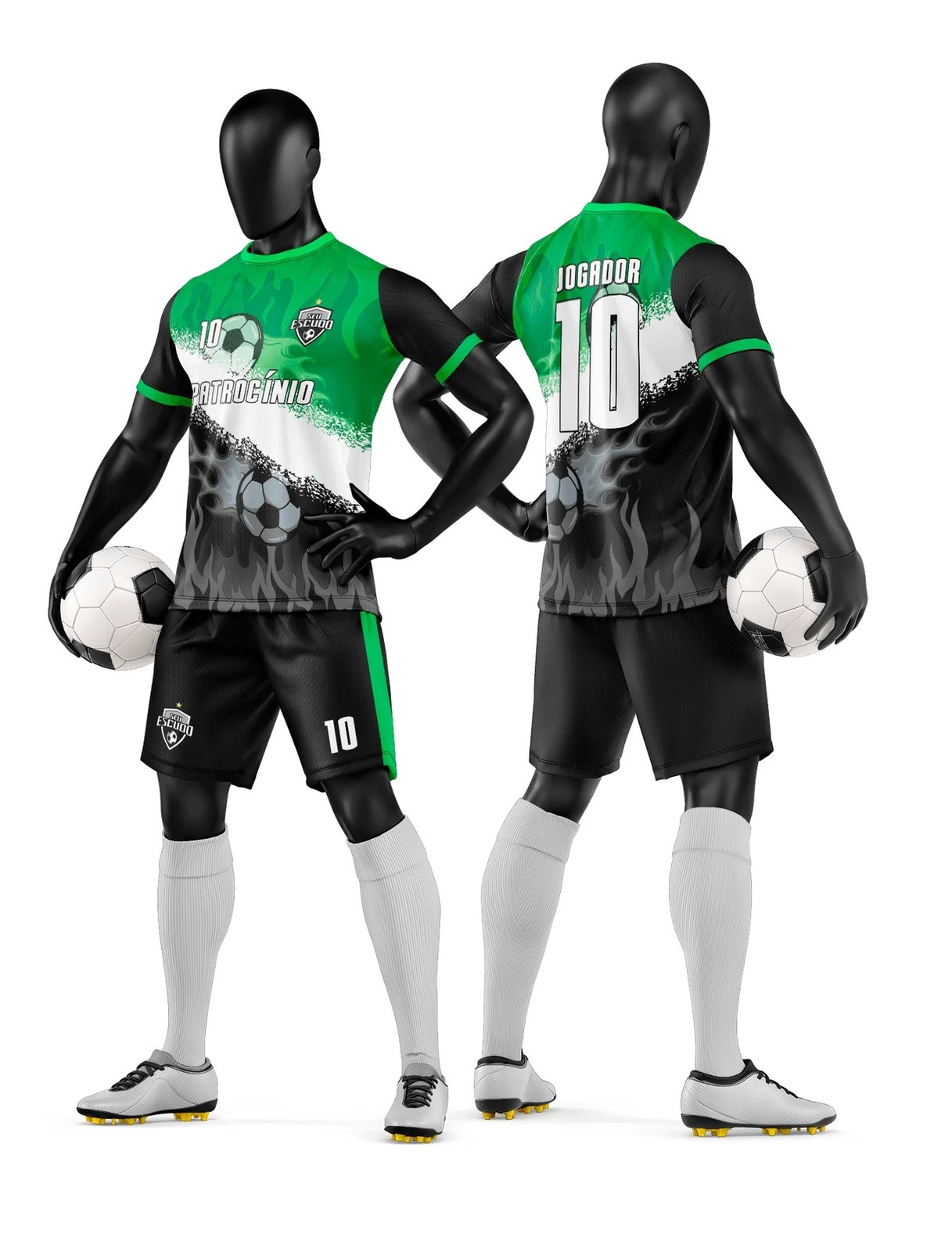 Arte Vetor Camisa e Short de Time de Futebol Amador