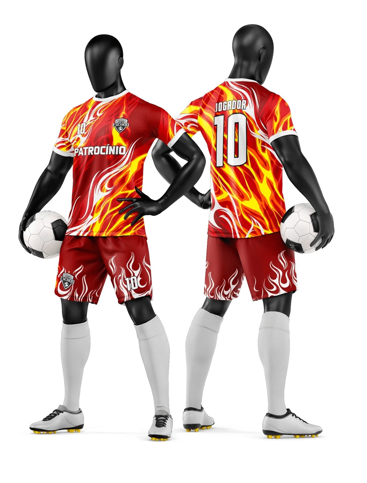 Arte Vetor Camisa e Short de Time de Futebol Amador
