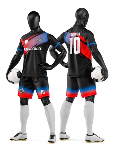 Arte Vetor Camisa e Short de Time de Futebol Amador