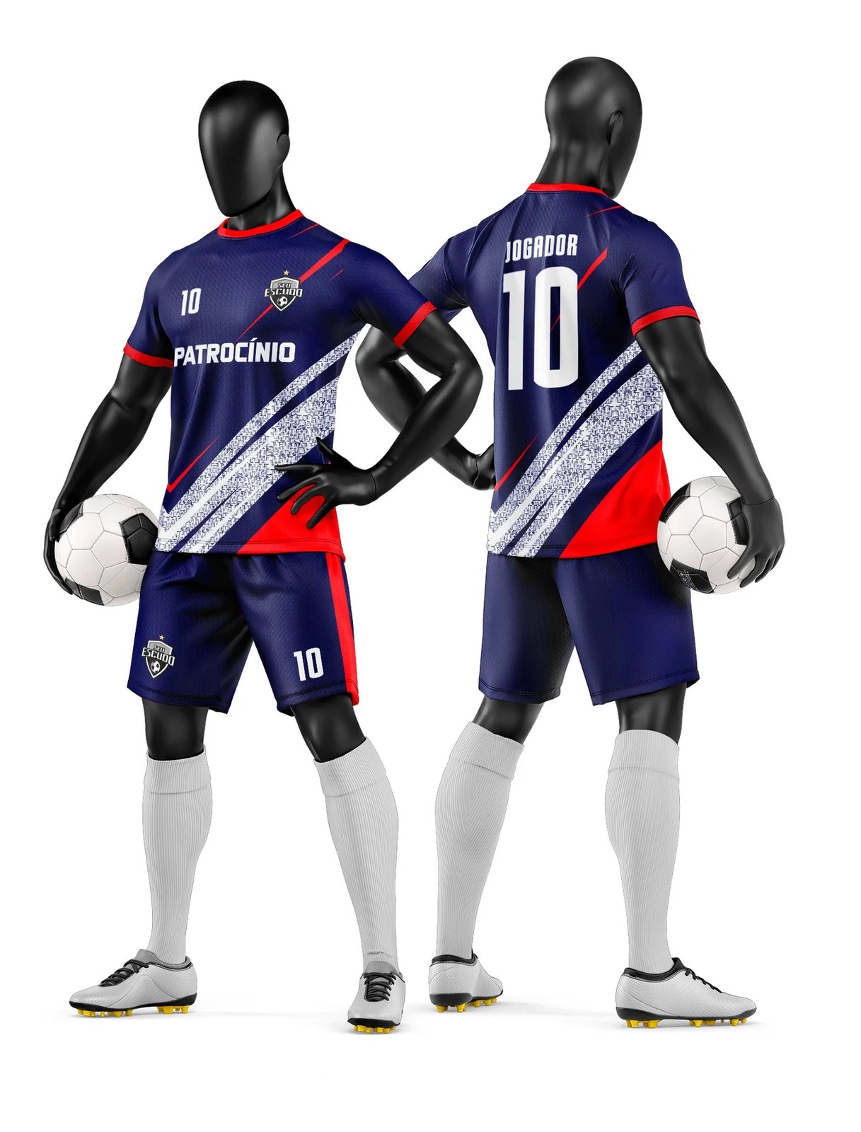 Arte Vetor Camisa e Short de Time de Futebol Amador