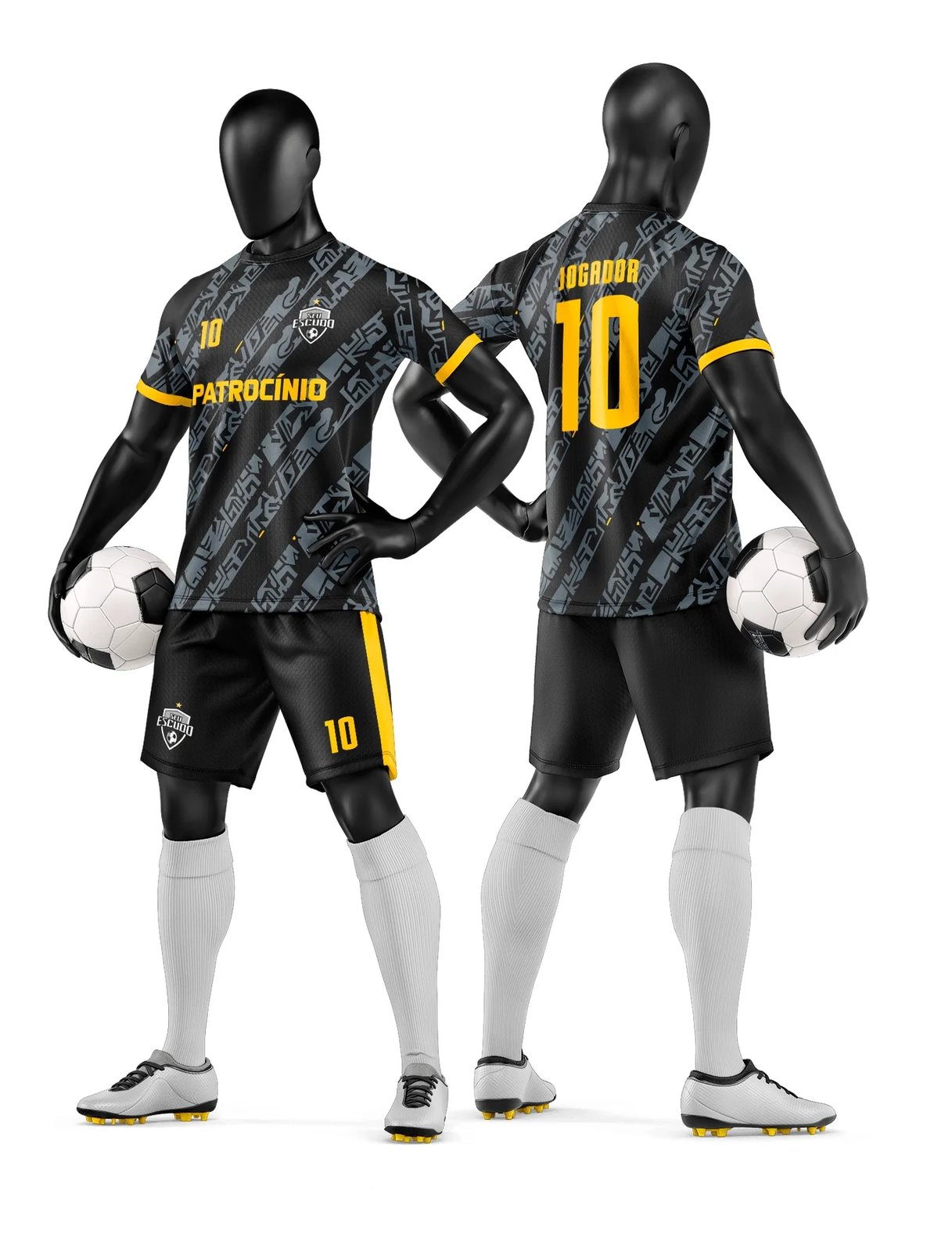 Arte Vetor Camisa e Short de Time de Futebol Amador