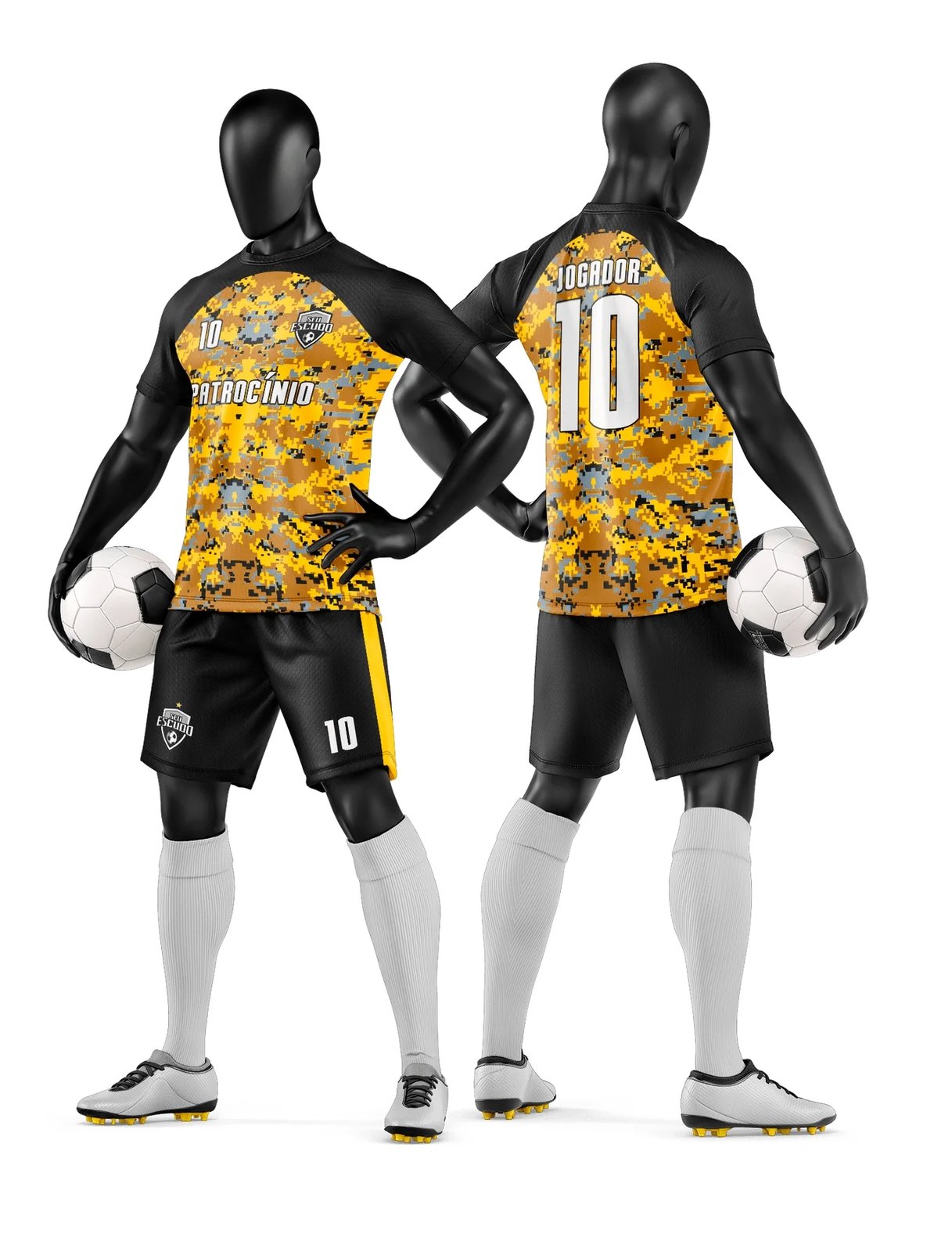 Arte Vetor Camisa e Short de Time de Futebol Amador