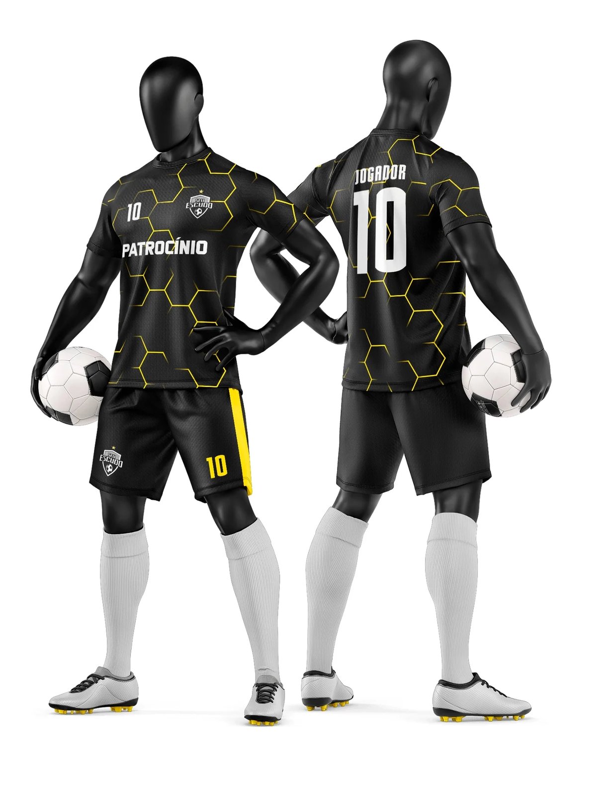 Arte Vetor Camisa e Short de Time de Futebol Amador