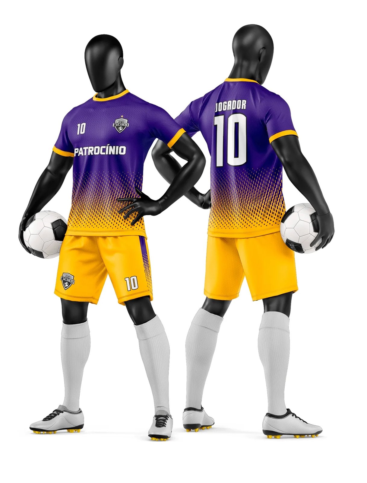 Arte Vetor Camisa e Short de Time de Futebol Amador
