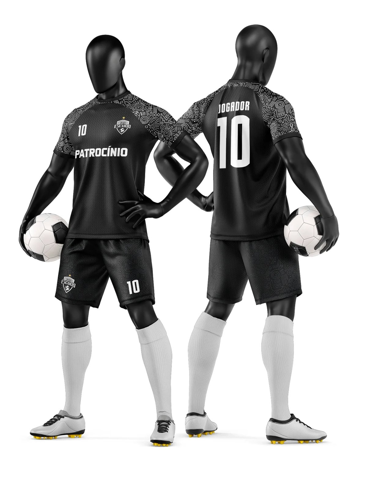 Arte Vetor Camisa e Short de Time de Futebol Amador