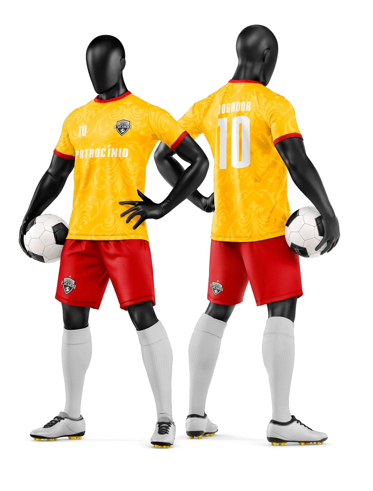 Arte Vetor Camisa e Short de Time de Futebol Amador