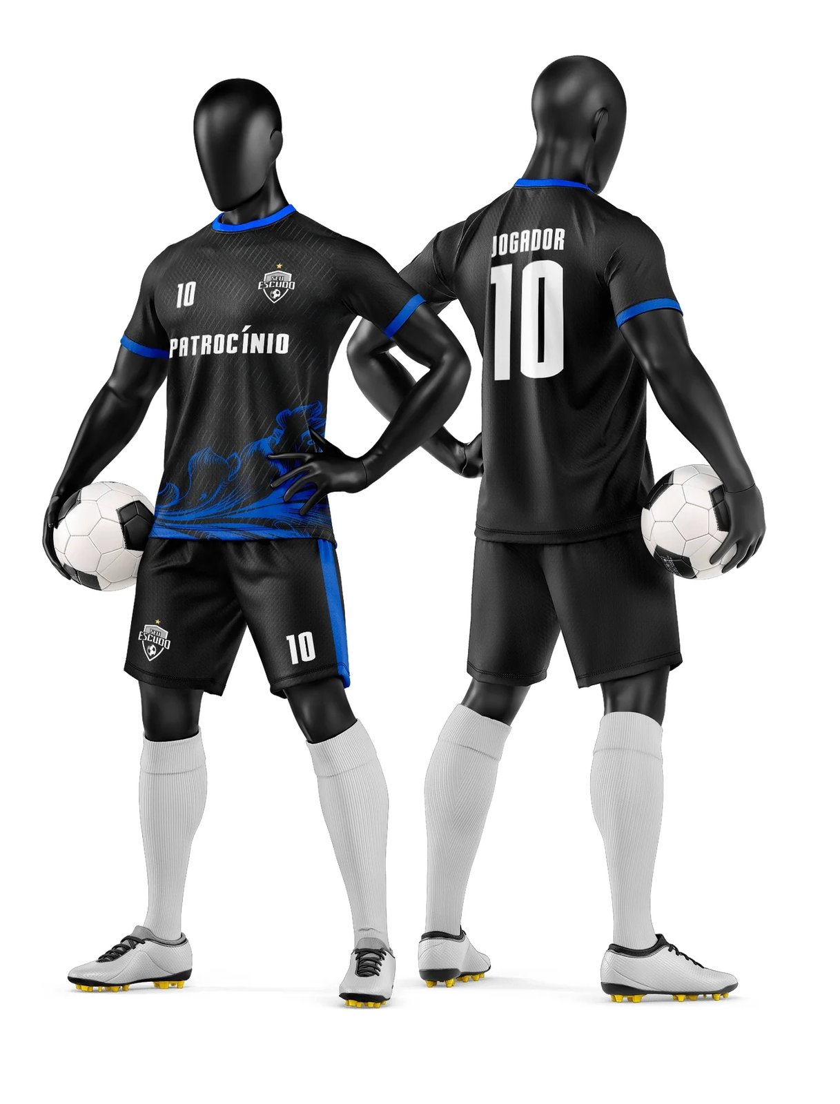 Arte Vetor Camisa e Short de Time de Futebol Amador