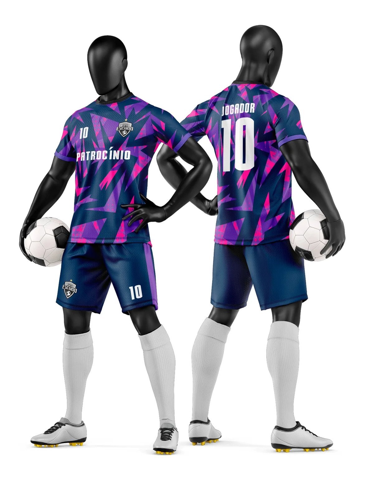 Arte Vetor Camisa e Short de Time de Futebol Amador