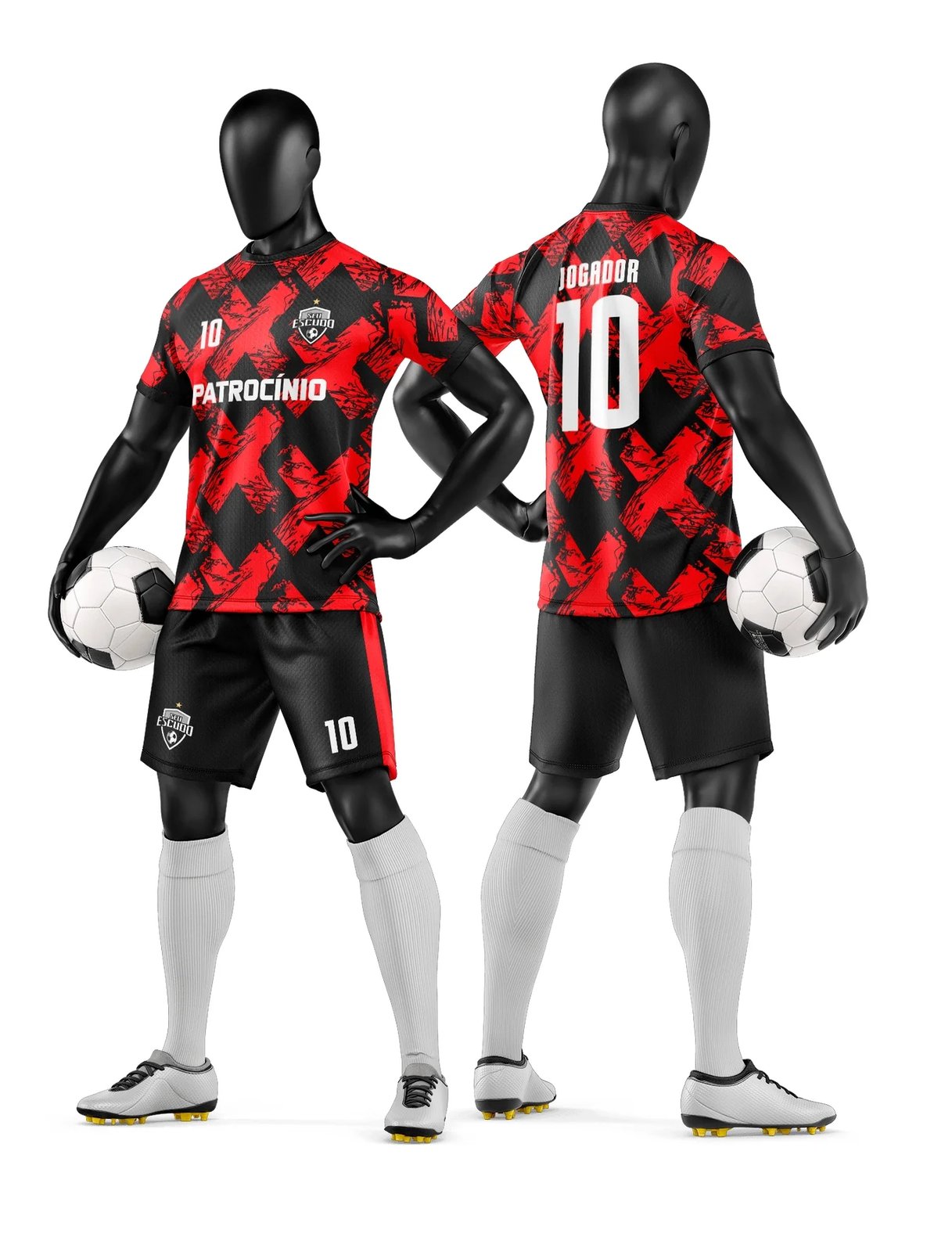 Arte Vetor Camisa e Short de Time de Futebol Amador