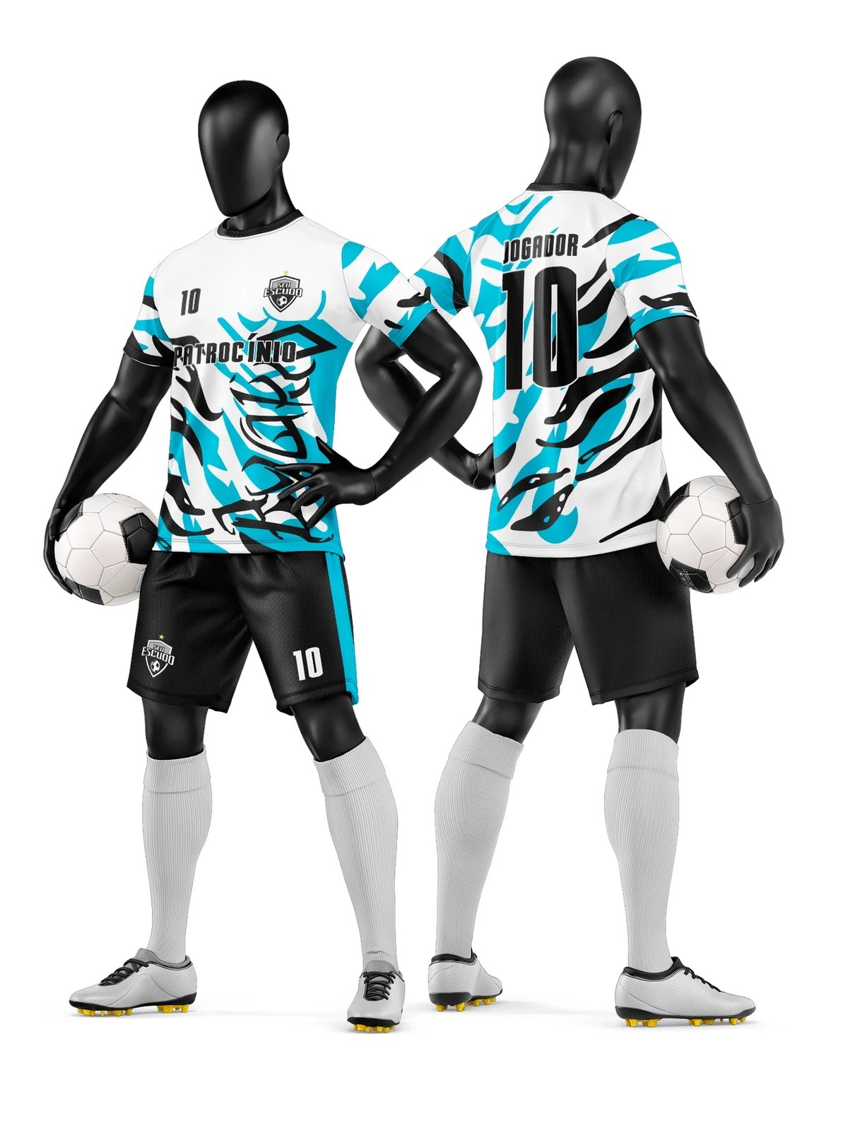 Arte Vetor Camisa e Short de Time de Futebol Amador