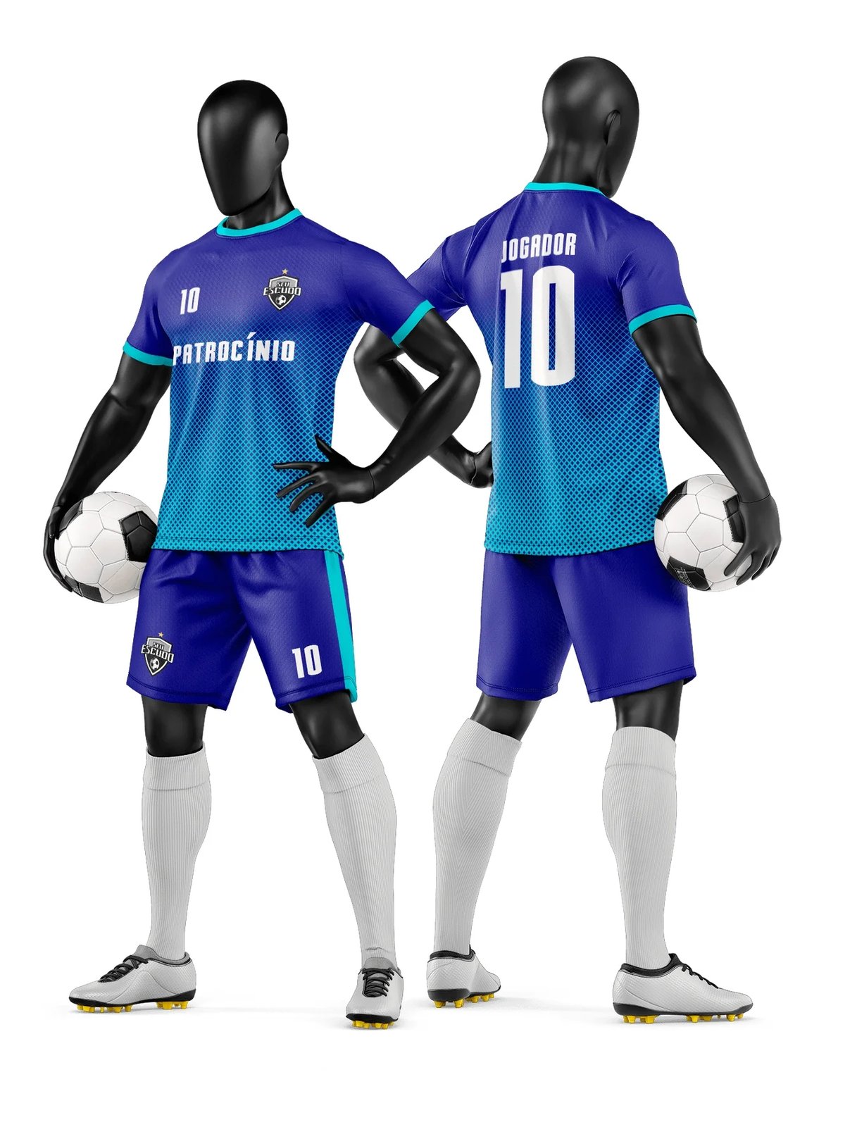 Arte Vetor Camisa e Short de Time de Futebol Amador