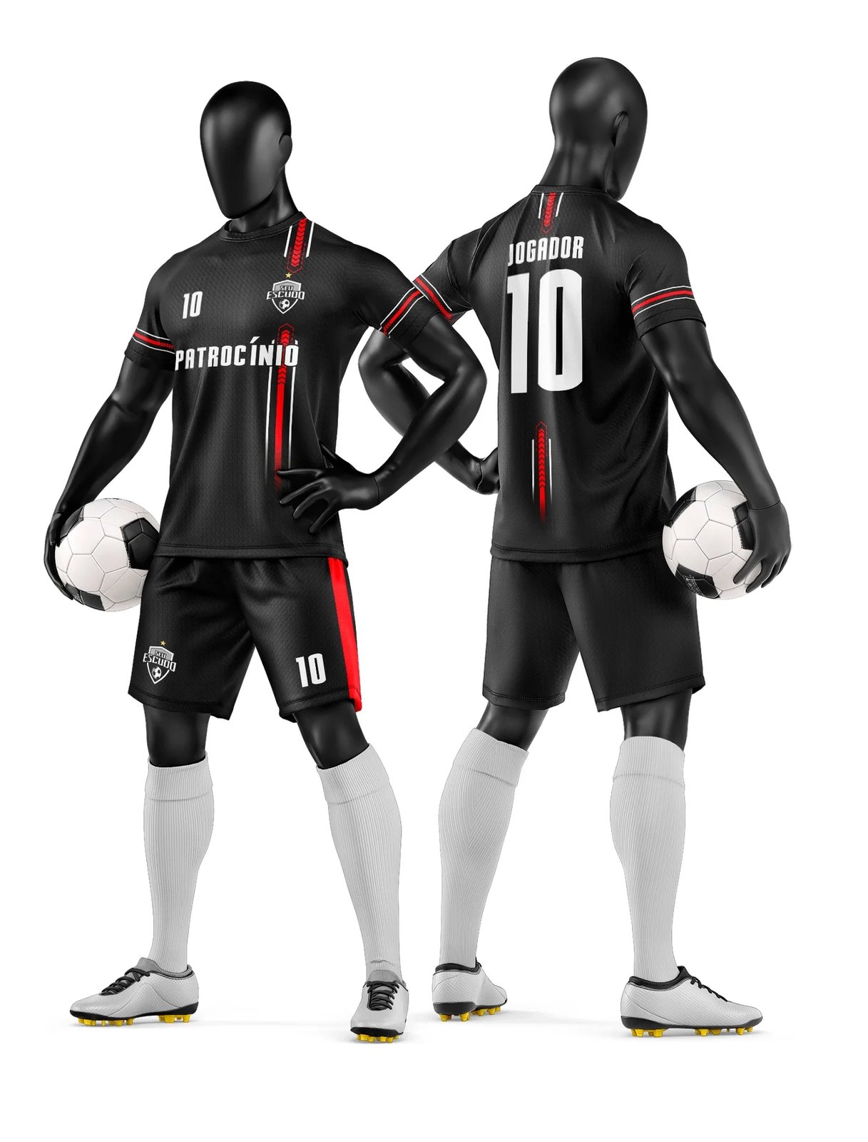 Arte Vetor Camisa e Short de Time de Futebol Amador