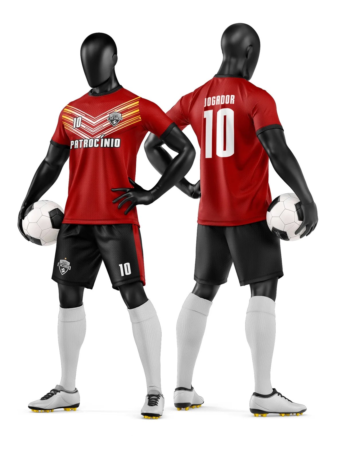 Arte Vetor Camisa e Short de Time de Futebol Amador