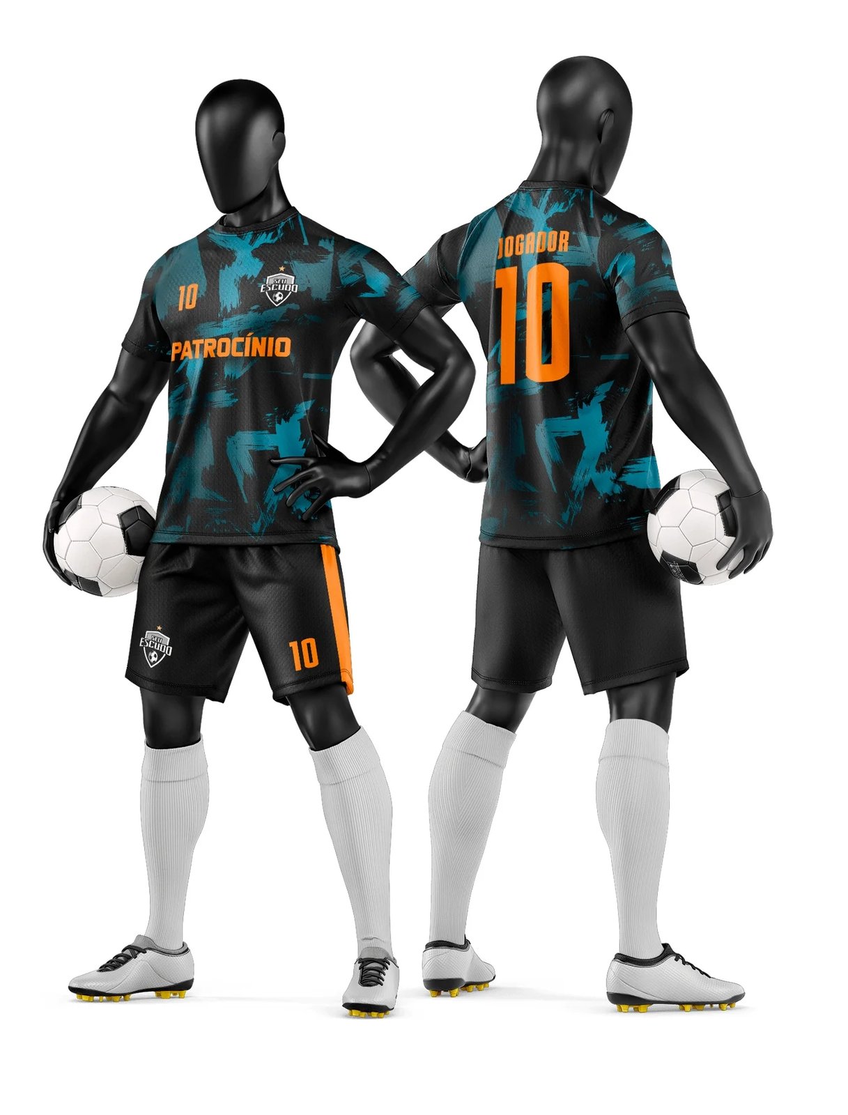 Arte Vetor Camisa e Short de Time de Futebol Amador