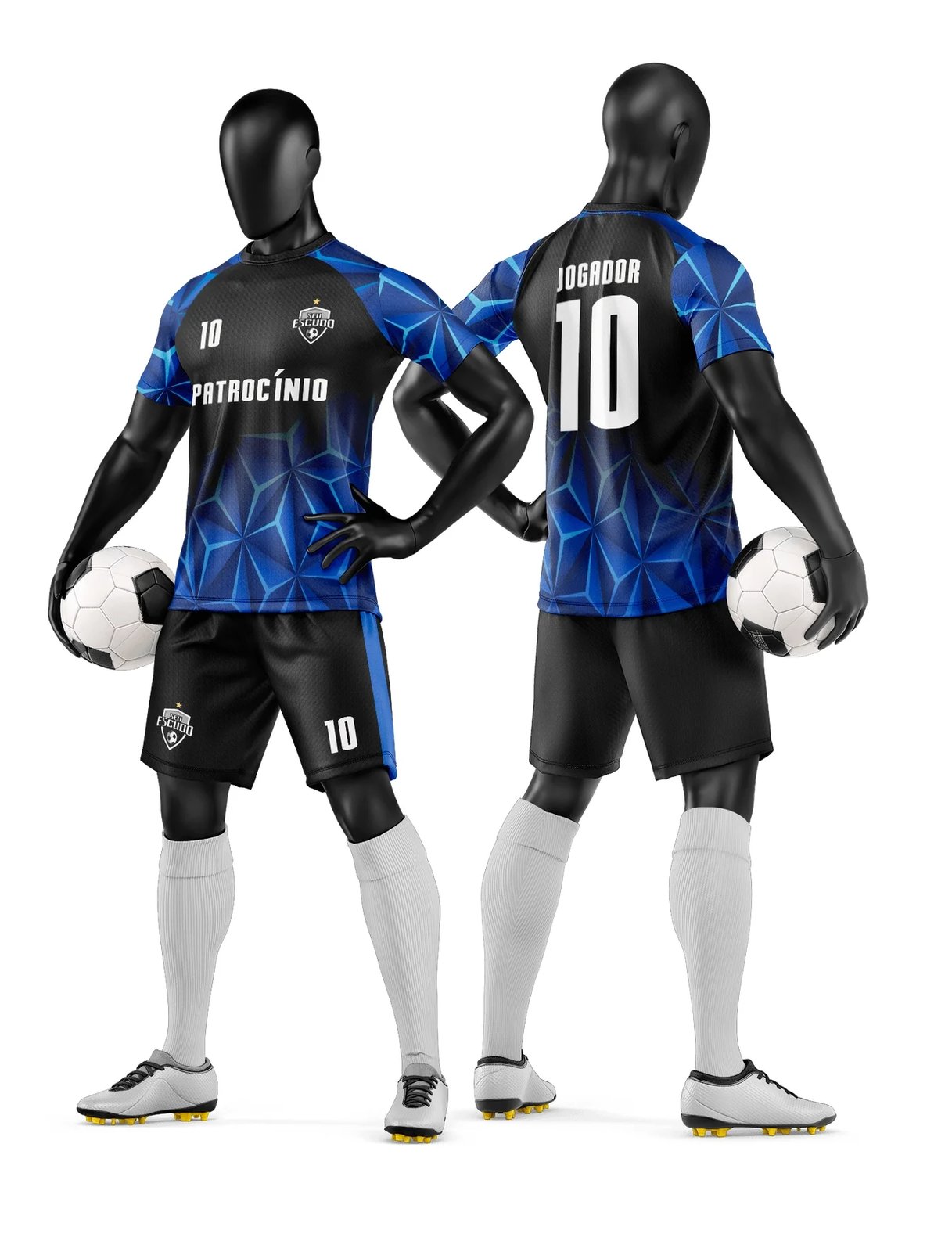 Arte Vetor Camisa e Short de Time de Futebol Amador