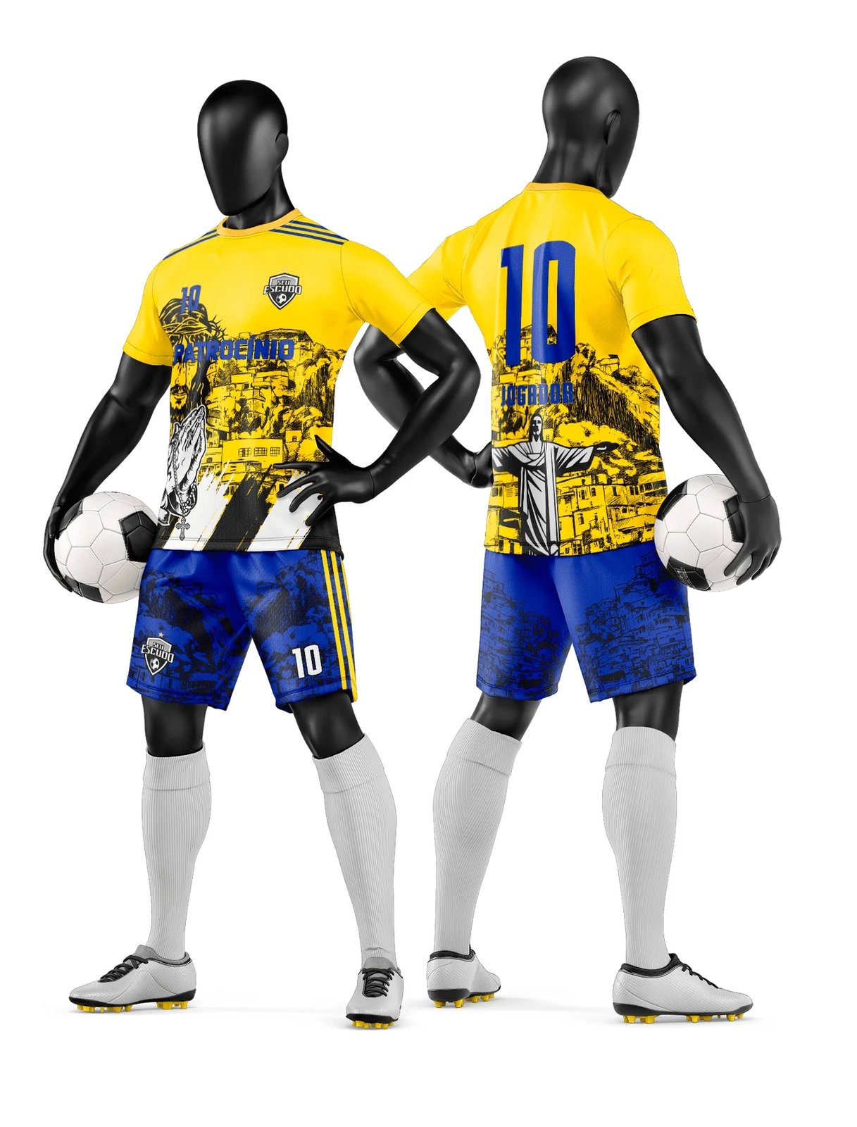 Arte Vetor Camisa e Short de Time de Futebol Amador