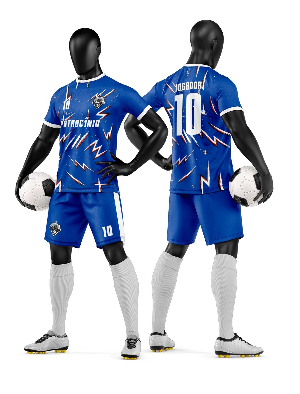 Arte Vetor Camisa e Short de Time de Futebol Amador