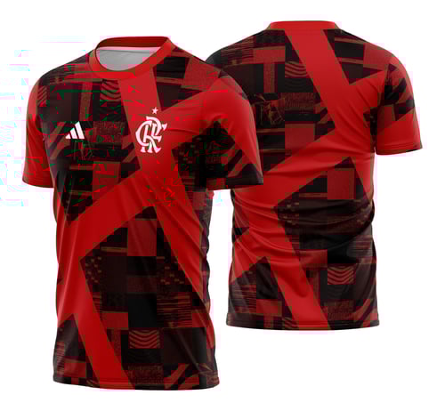 Arte Vetor Camisa Flamengo Pré-Jogo 2023-24 100% em vetor