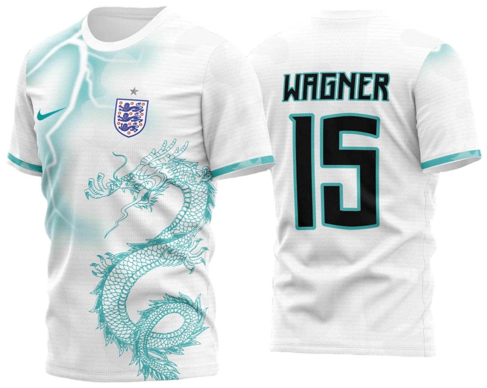 Arte Vetor Camisa Inglaterra Dragão Verde 2023 Modelo 2