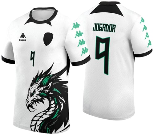 Arte Vetor Camisa InterClasse 2024 Dragão Branco com Verde