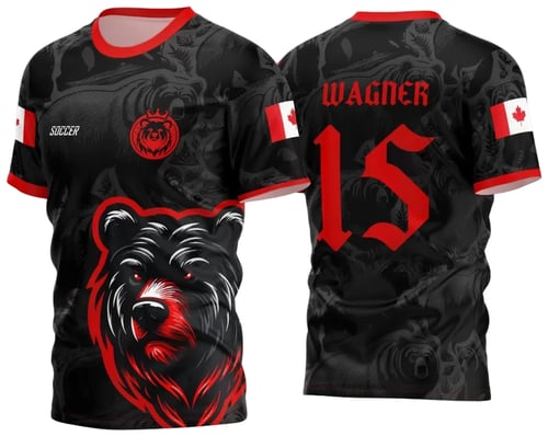 Arte Vetor Camisa InterClasse 2024 Urso Negro com Vermelho