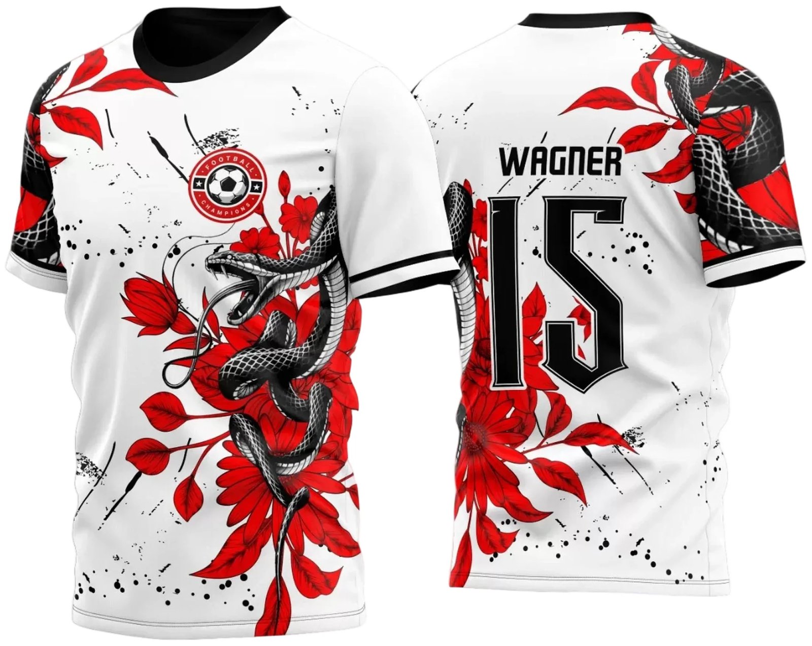 Arte Vetor Camisa InterClasse Cobra Ataque Folhas  Vermelhas 2023