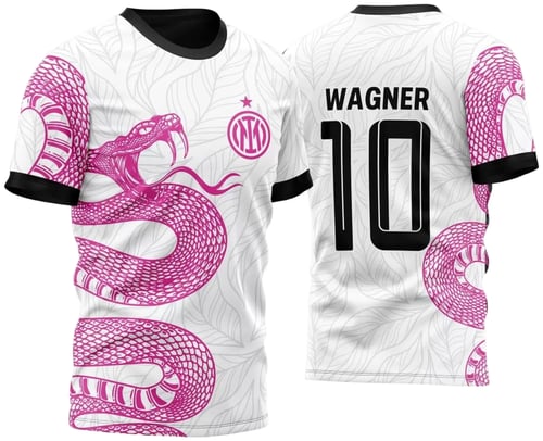 Arte Vetor Camisa InterClasse Cobra Rosa Ataque Folhas 2023